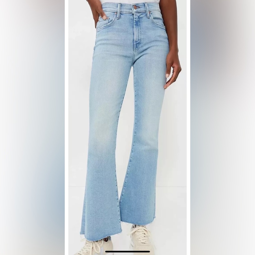 MOTHER Light Blue High-Rise Flare Jeans